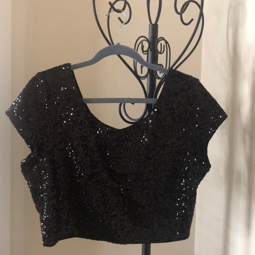 EXPRESS Sequin Crop Top